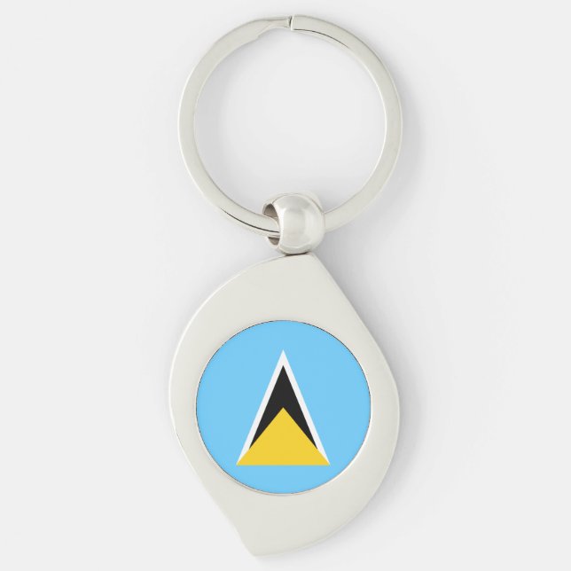 Saint Lucia Flag Key Ring (Front)