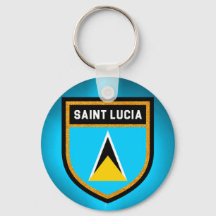 Saint Lucia Flag Key Ring