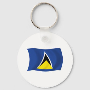 Saint Lucia Flag Keychain