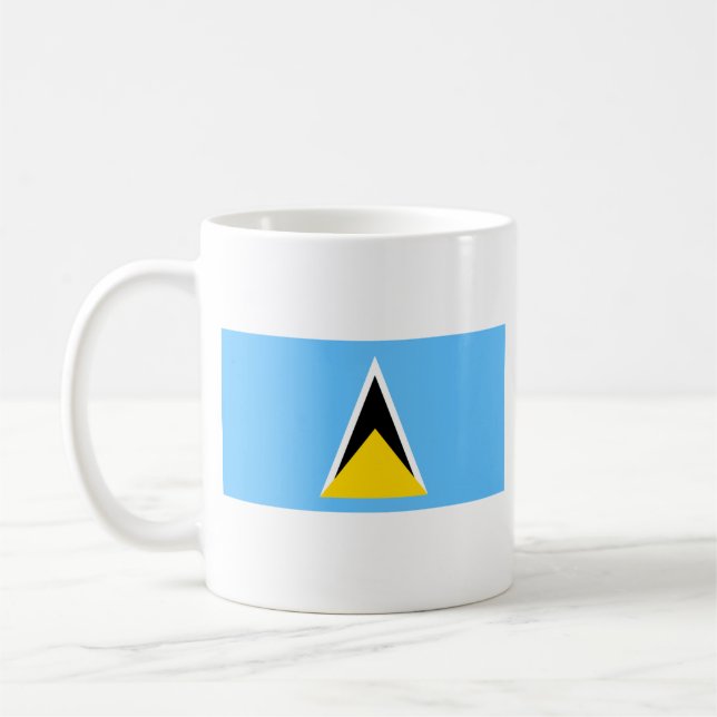 Saint Lucia Flag ~ Map Mug (Left)
