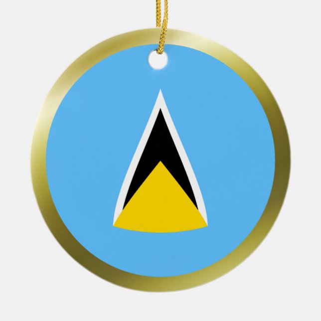 Saint Lucia Flag Ornament (Front)