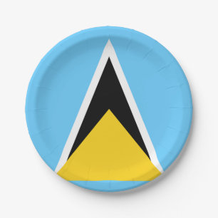 Saint Lucia Flag Paper Plate