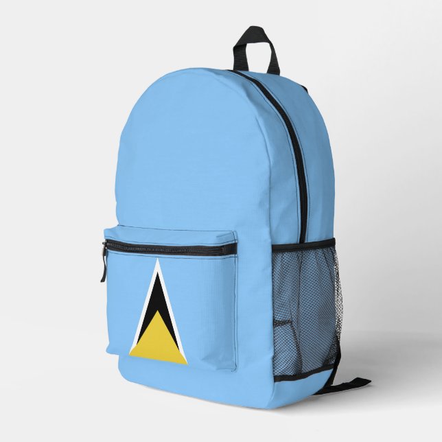 Saint Lucia flag Printed Backpack (Back Corner Right)