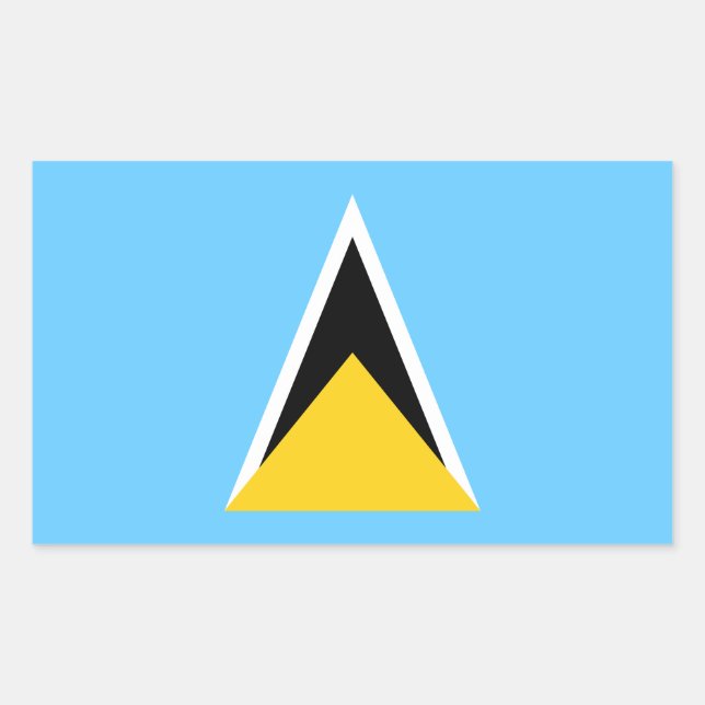 Saint Lucia Flag Rectangular Sticker (Front)