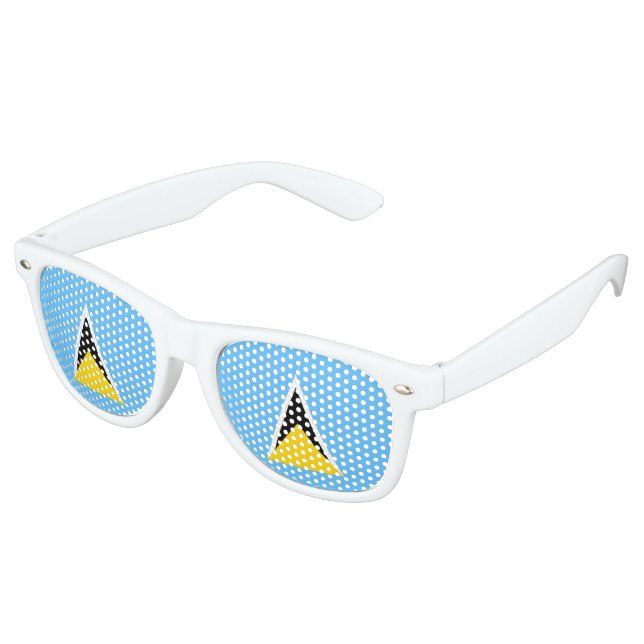 Saint Lucia Flag Retro Sunglasses (Angled)