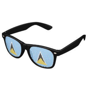 Saint Lucia flag Retro Sunglasses