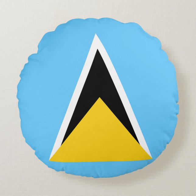 Saint Lucia Flag Round Cushion (Front)