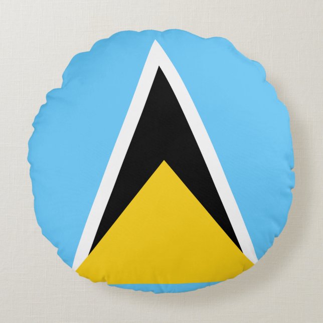 Saint  Lucia Flag Round Cushion (Front)