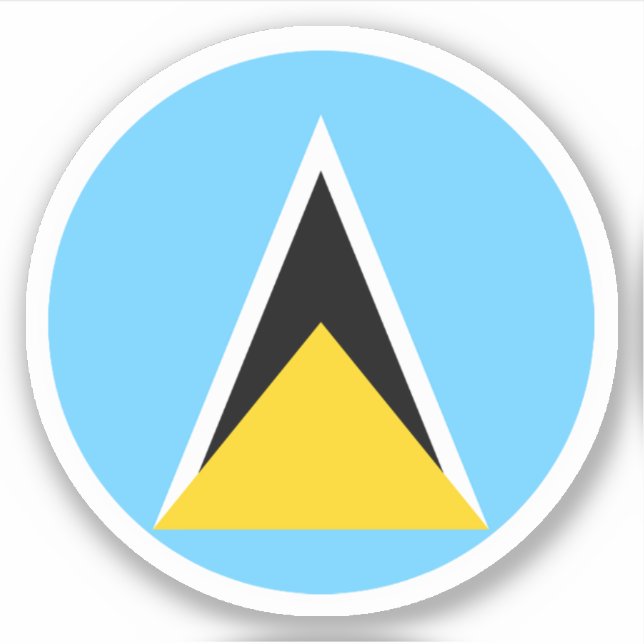 Saint Lucia Flag Round Sticker (Front)