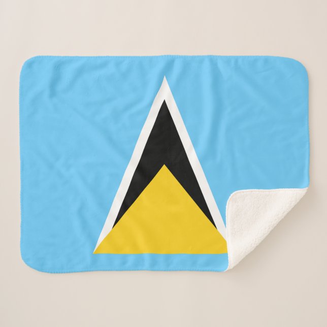 Saint Lucia Flag Sherpa Blanket (Front (Horizontal))