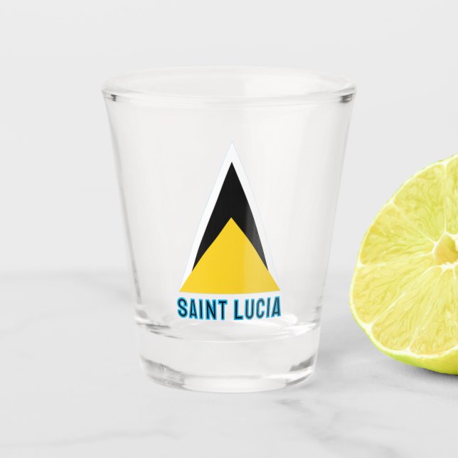 Saint Lucia Flag Shot Glass (Front)