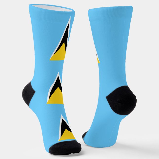 Saint Lucia Flag Socks (Angled)
