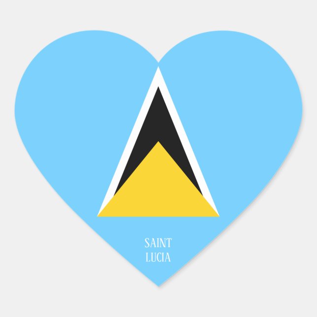 Saint Lucia Flag Splendid Patriotic Heart Sticker (Front)