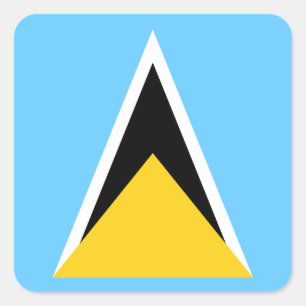 Saint  Lucia  Flag Square Sticker