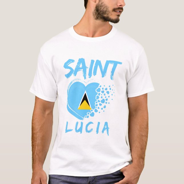 Saint Lucia flag T-Shirt (Front)