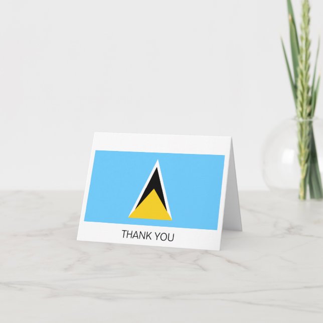 Saint Lucia Flag Thank You Card (Front)