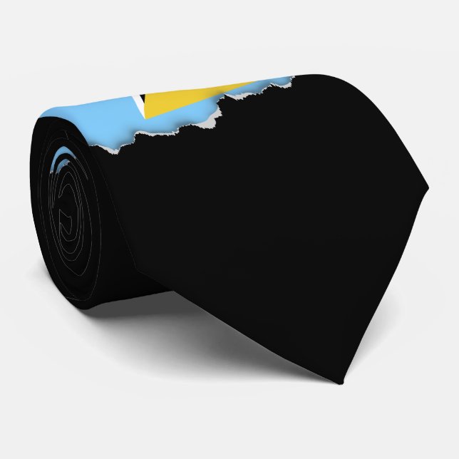 Saint Lucia Flag Tie (Rolled)