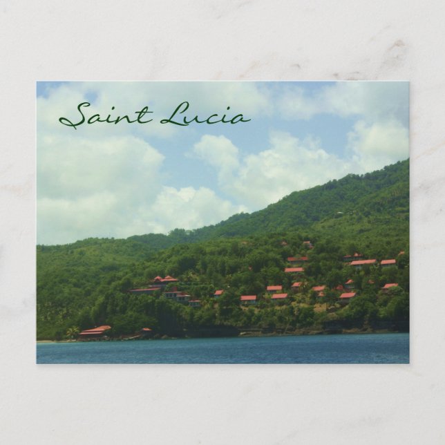 Saint Lucia Hillside Village Postcard (Front)