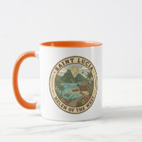 Saint Lucia Illustration Travel Art Badge