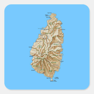 Saint Lucia Map Sticker