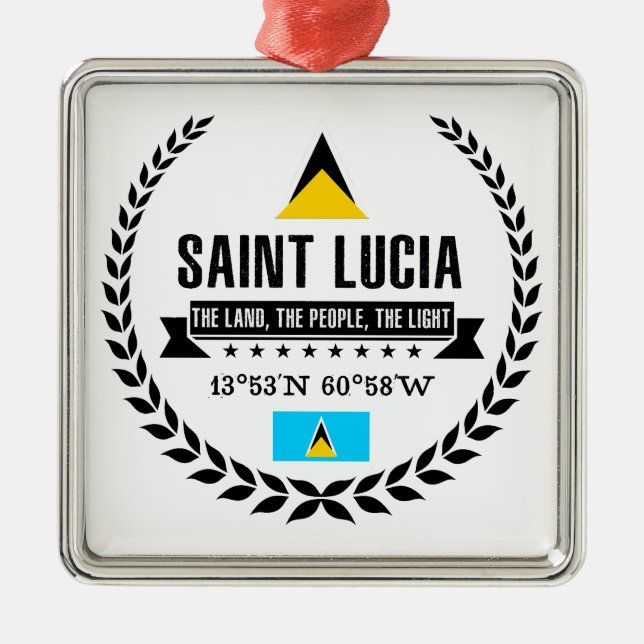 Saint Lucia Metal Tree Decoration (Front)