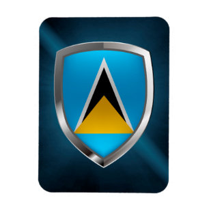 Saint Lucia Metallic Emblem Magnet