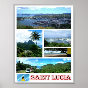 Saint Lucia - Mosaic - Poster