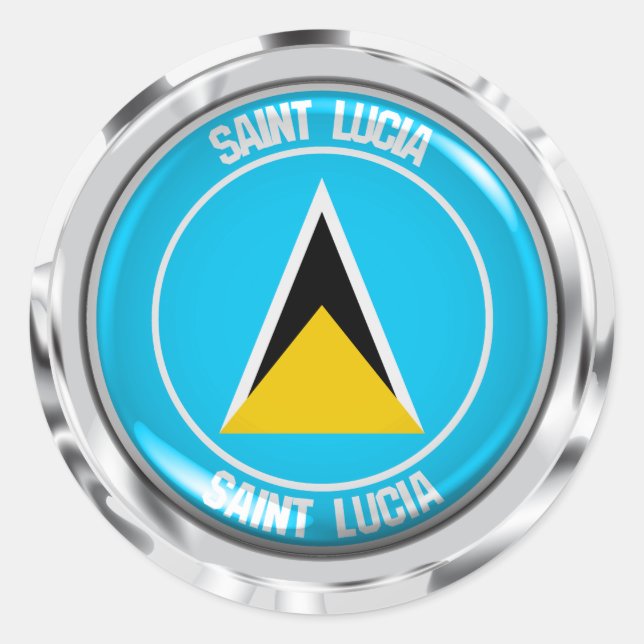Saint Lucia Round Emblem Classic Round Sticker (Front)