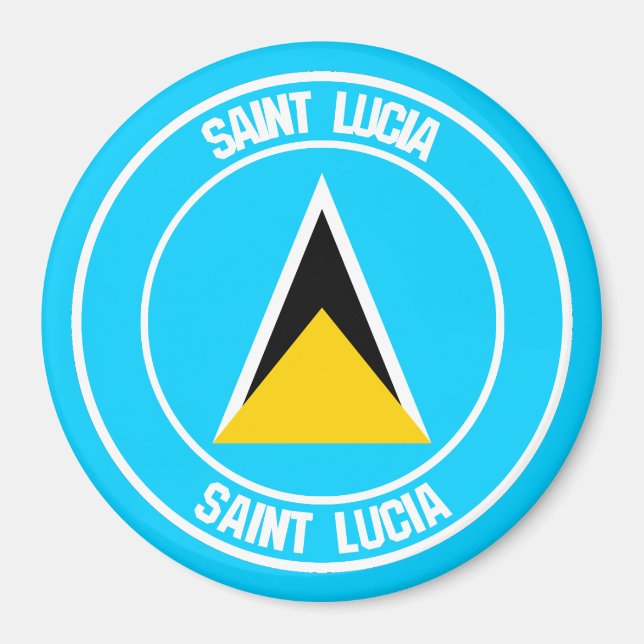 Saint Lucia Round Emblem Magnet (Front)