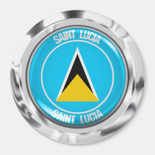 Saint Lucia Round Emblem Magnet
