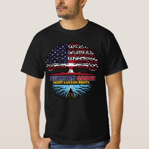 Saint Lucia Saint Lucian American USA Tree Roots T-Shirt