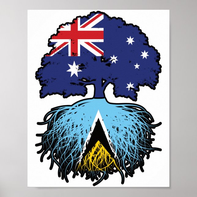 Saint Lucia Saint Lucian Australian Australia Tree Poster (Front)
