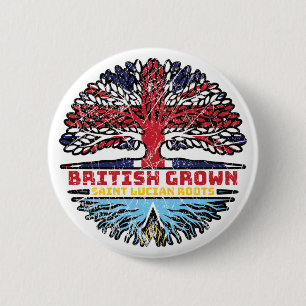 Saint Lucia Saint Lucian British UK Tree Roots 6 Cm Round Badge