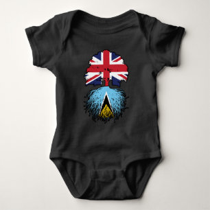 Saint Lucia Saint Lucian British UK Tree Roots Baby Bodysuit