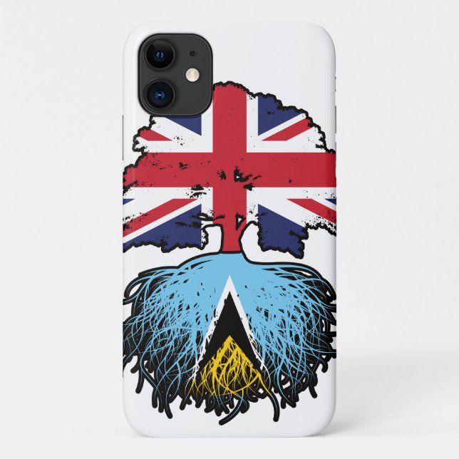 Saint Lucia Saint Lucian British UK Tree Roots Case-Mate iPhone Case (Back)