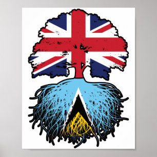 Saint Lucia Saint Lucian British UK Tree Roots Poster
