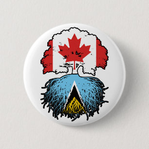 Saint Lucia Saint Lucian Canadian Canada Tree Root 6 Cm Round Badge