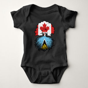 Saint Lucia Saint Lucian Canadian Canada Tree Root Baby Bodysuit