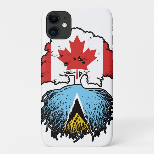 Saint Lucia Saint Lucian Canadian Canada Tree Root Case-Mate iPhone Case (Back)