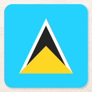 Saint Lucia Square Paper Coaster
