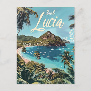 Saint Lucia Tropical Beach Postcard