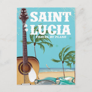 Saint Lucia Vintage Holiday poster art Postcard