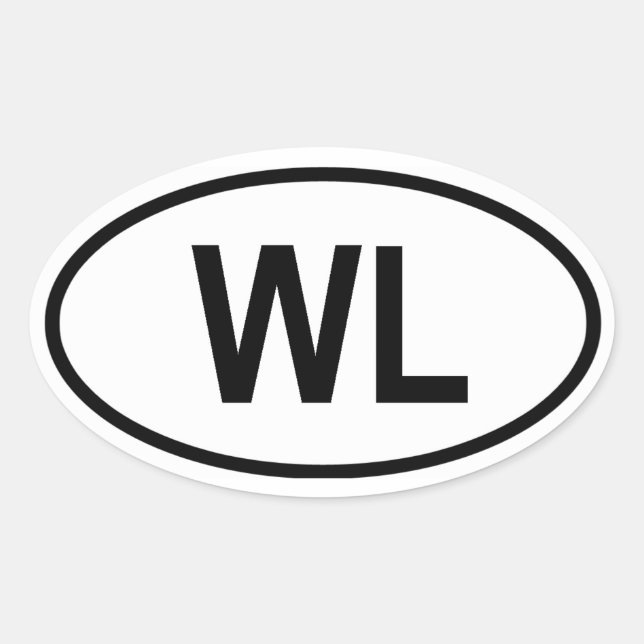 Saint Lucia "WL" Oval Sticker (Front)
