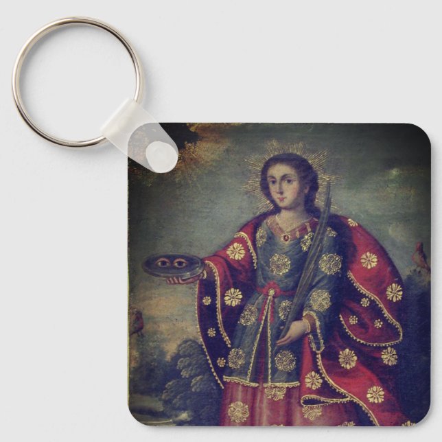 Saint Lucy in the style of Cusco School Key Ring (Front)