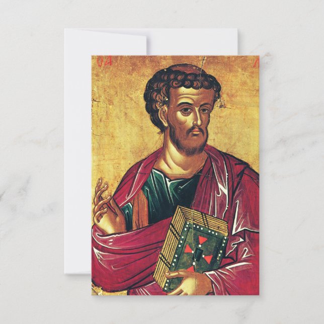 Saint Luke Orthodox Icon Prayer Card (Front)