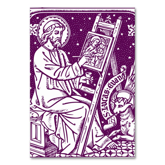 Saint Luke the Apostle and Evangelist Art Table Number (Front)