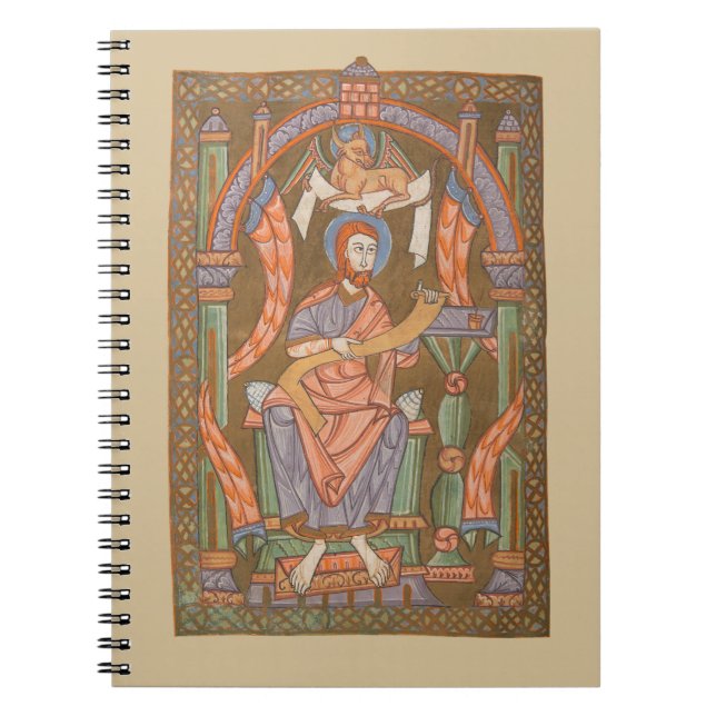 Saint Luke the Evangelist Mediaeval Christian Bibl Notebook (Front)