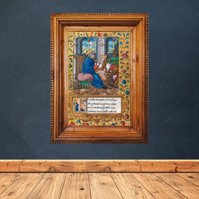 Saint Luke the Evangelist - Mediaeval Manuscript Poster (Saint Luke the Evangelist Medieval Manuscript Catholic Christian Poster)
