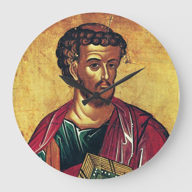 Saint Luke the Evangelist Orthodox icon Large Clock (Front)