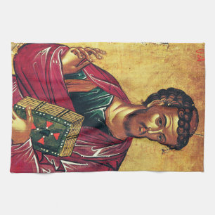Saint Luke the Evangelist Orthodox icon Tea Towel
